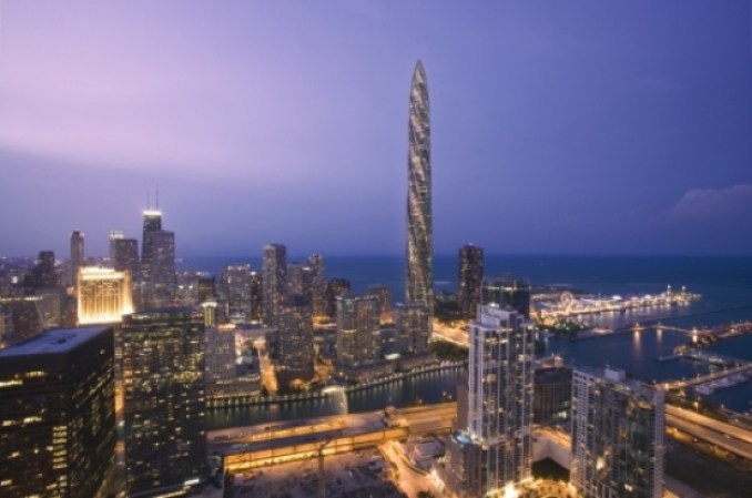 El Chicago Spire es un proyecto de rascacielos abandonado en 2008. Se terminaron sólo los cimientos. La construcción se detuvo después de varios años de continuos problemas de financiamiento debido a la recisión mundial. El edificio fue diseñado por el arquitecto español Santiago Calatrava.