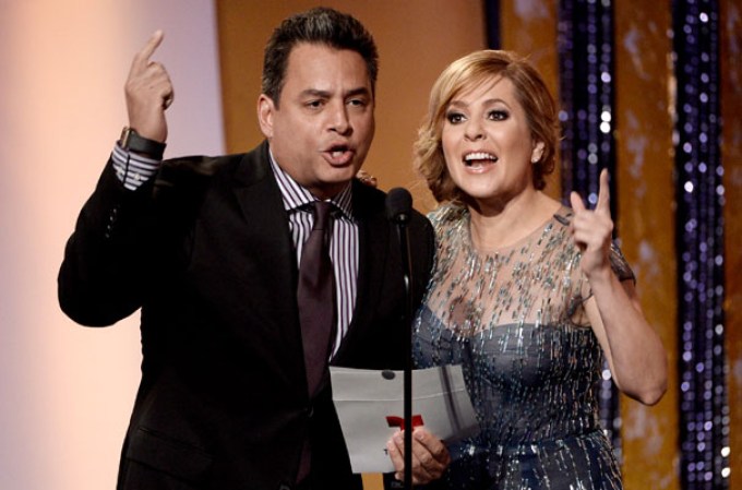 Daniel Sarcos y Ana Maria Canseco en los Billboard Mexicanos 2013.