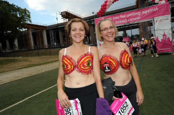 NEW YORK, NY - JULY 20: Participants pose together at the first-ever MoonWalk NYC at Randall's Island on July 20, 2013 in New York City. (Photo by Bryan Bedder/Getty Images for Walk the Walk)
