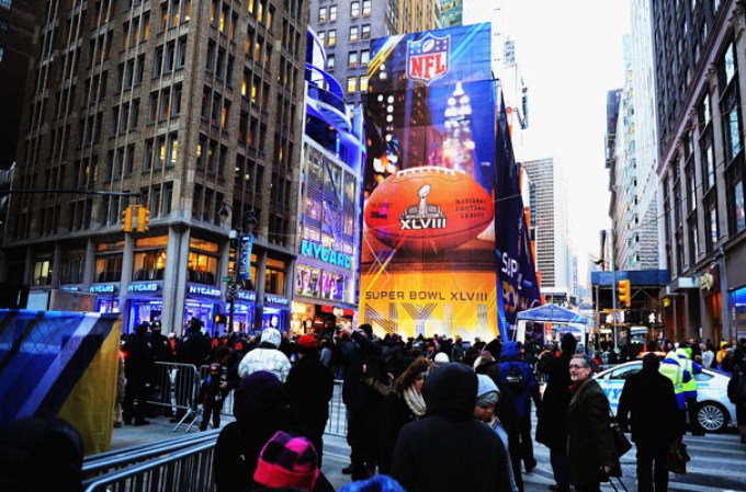 Varias cuadras de la avenida Broadway fueron cerradas para convertirlas en “Super Bowl Boulevard”, con motivo de la semana del Super Bowl XLVIII.