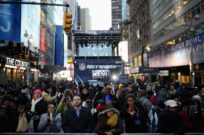 Varias cuadras de la avenida Broadway fueron cerradas para convertirlas en “Super Bowl Boulevard”, con motivo de la semana del Super Bowl XLVIII.