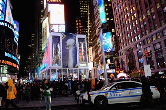 Varias cuadras de la avenida Broadway fueron cerradas para convertirlas en “Super Bowl Boulevard”, con motivo de la semana del Super Bowl XLVIII.