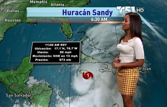 La anterior tormenta tropical Sandy adquirió fuerza de huracán el miércoles al mediodía.