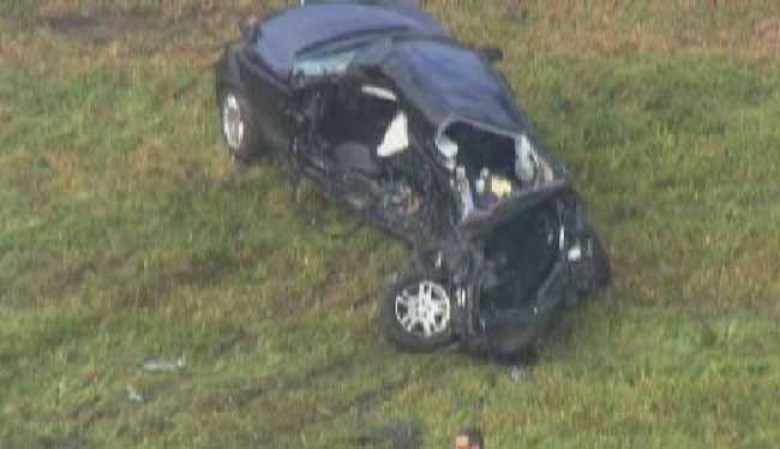 Auto contra el que se impactó el Mercedes. Su ocupante falleció en la escena.
