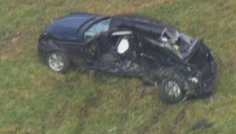 Imágenes tomadas por el helicóptero, tras la muerte de Medina y el suicidio de Feliú.