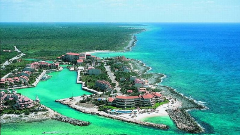 Una vista de Puerto Aventuras, la cual es parte de la Riviera Maya.
