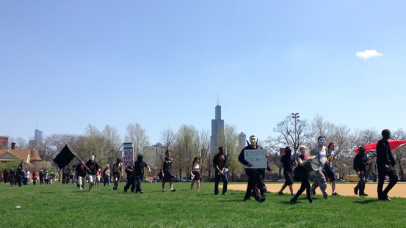 MAYO 1, 2013 - Imágenes de Union Park, en Chicago, sitio de partida de una marcha en pro de la inmigración.