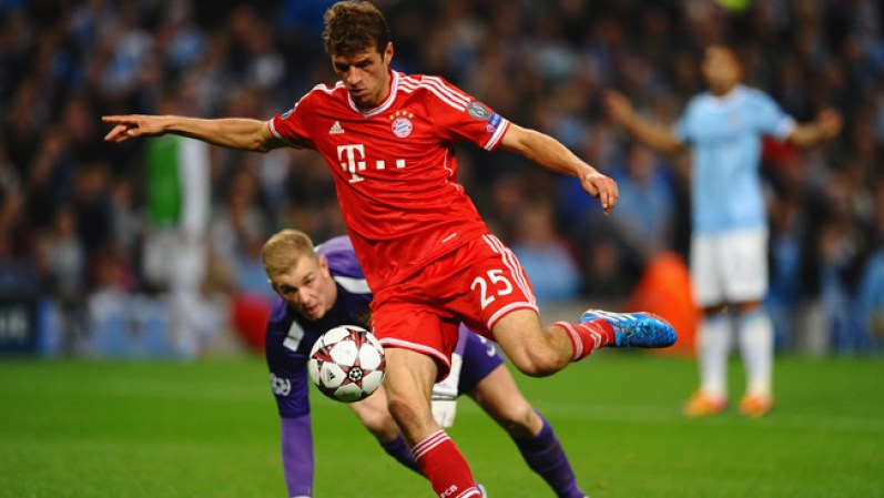 Thomas Mueller, delantero alemán del Bayern Munich.