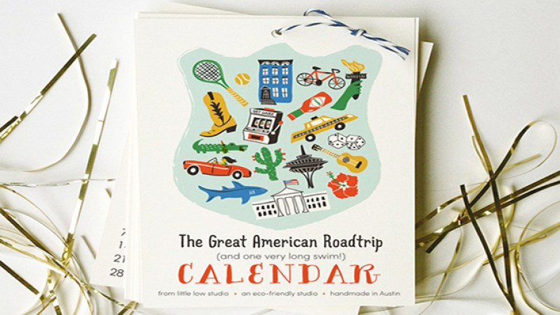 Pequeño calendario americano para viajeros. Adquiérelo en etsy.com, $16.