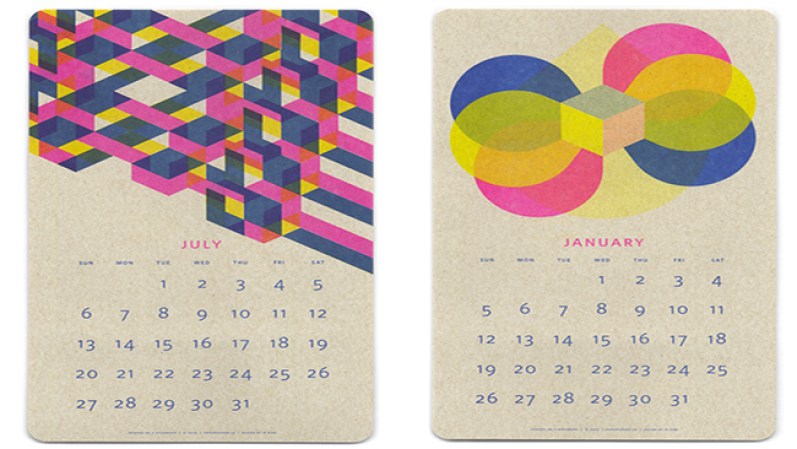 Calendario “Paper Pusher Printworks”. Adquiérelo en littlepaperplanes.com, $20.