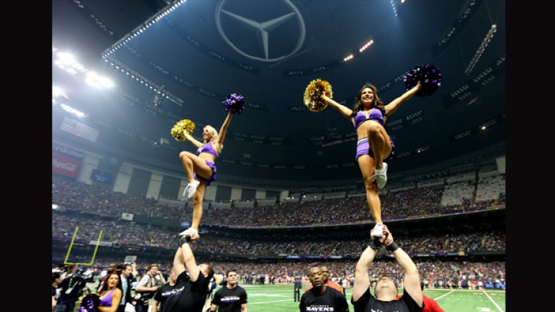 Porristas de los Cuervos de Baltimore, en el Súper Tazón XLVII, en 2013.