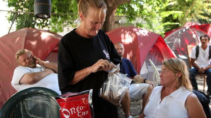 Escenas en un campamento de tiendas de campaña en Sacramento, la capital de California.