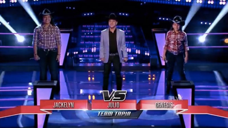 La tercer batalla: la primera batalla para el team de Roberto Tapia, compitieron Jackelyn Barrera (Roma, Texas), Julio César Yanéz. (McAllen, Texas) y Génesis Paz (California).