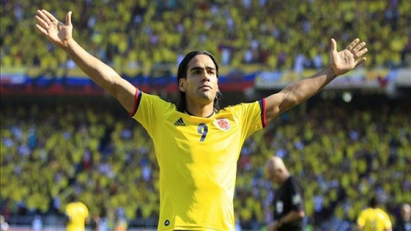 Radamel Falcao, uno de los mejores jugadores del mundo, marcó el primero para Colombia.