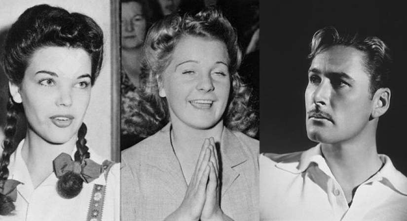 Errol Flynn fue a juicio en 1942 acusado de violacion (por mantener relaciones sexuales con dos menores, Peggy Saterlee y Betty Hansen, fotos izquierda). Las reputaciones de ambas mujeres quedaron muy maltrechas durante el juicio y Flynn salió absuelto,
