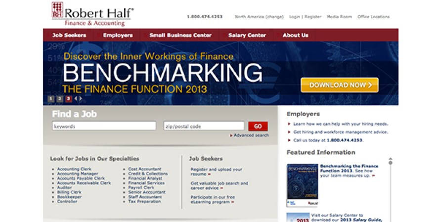 Robert Half Finance& Accounting U. S.<br /><br />Industria: Finanzas<br /><br />Puestos de trabajo:Analistas financiero, Contables Senior, Asociados de Cuentas.<br /><br />Las plazas son para: Chicago, Nueva York, Los Ángeles, Miami