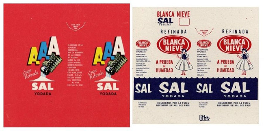 Sal Yodada marca Blanca Nieves, elaborada en la República Dominicana.
