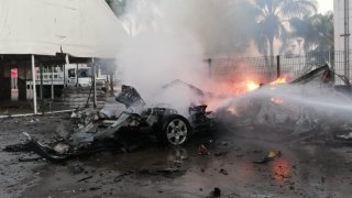 Explosión de auto en Celaya