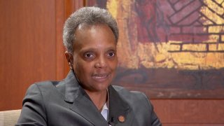 Chicago Mayor Lori Lightfoot speaks with NBC 5 Political Reporter Mary Ann Ahern on Oct. 26, 2020