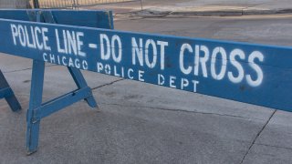 Foto de una barricada de la policia de Chicago