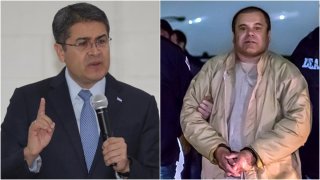 Fotos del ex presidente de Honduras y de Joaquín "El Chapo" Guzmán