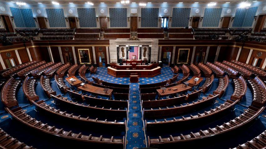 FILE – The chamber of the House of Representatives is seen at the Capitol in Washington, Feb. 28, 2022. The once-a-decade congressional redistricting cycle is ending in a draw. That means Republicans will maintain a modest advantage in the battle for control of the House of Representatives in the coming decade.