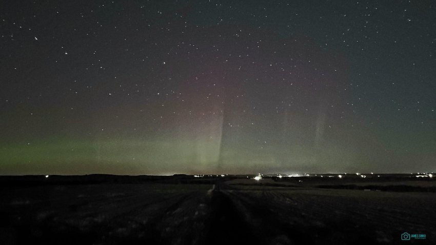 Northern light over Castle Hill, Maine