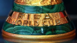 File photo of the FIFA World Cup trophy.