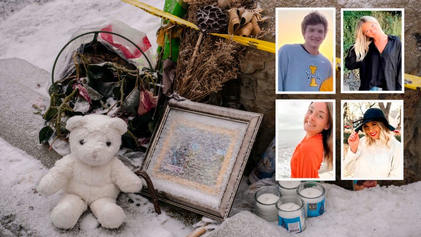 MOSCOW, ID – JANUARY 3: Objects left for a makeshift memorial sit at the site of a quadruple murder on January 3, 2023 in Moscow, Idaho. A suspect has been arrested for the murders of the four University of Idaho students. (Photo by David Ryder/Getty Images)