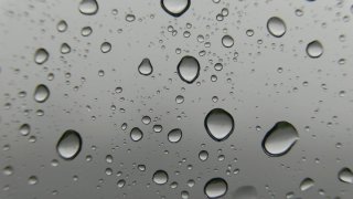 Raindrops on camera lense