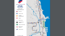 Mapa del recorrido de la maratón de Chicago 2023.