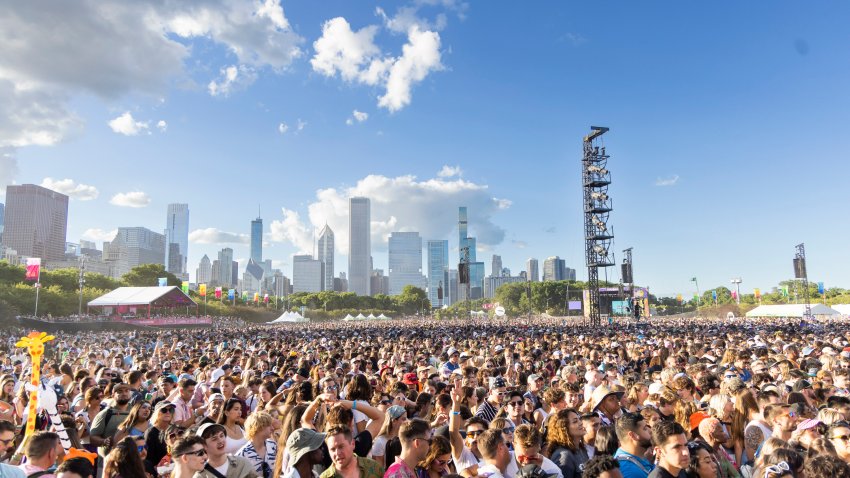 CHICAGO, ILLINOIS – JULY 29: General view of the crowd on day 2 of Lollapalooza at Grant Park on July 29, 2022 in Chicago, Illinois. (Photo by Scott Legato/Getty Images)