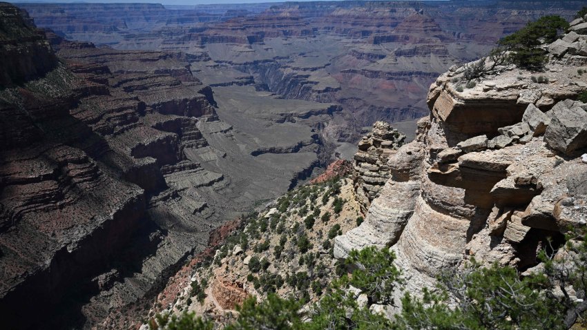 A general view shows the Grand Canyon from Yaki Point lookout at the Grand Canyon National Park in Arizona on August 8, 2023.