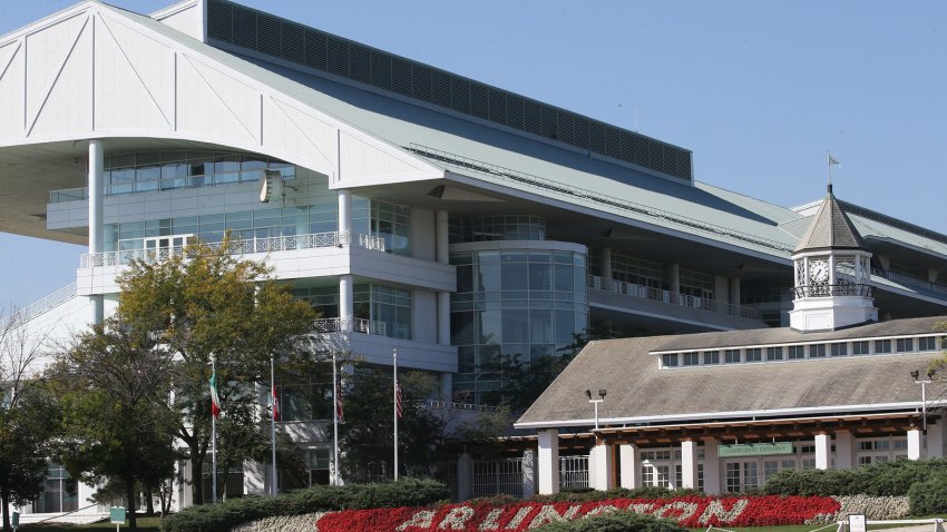 Arlington Park International racecourse in Arlington Heights on Sept. 29, 2021. The Chicago Bears have signed a purchase agreement for Arlington International Racecourse, the near-century-old facility that likely hosted its final horse race last Saturday. (Antonio Perez/Chicago Tribune/Tribune News Service via Getty Images)