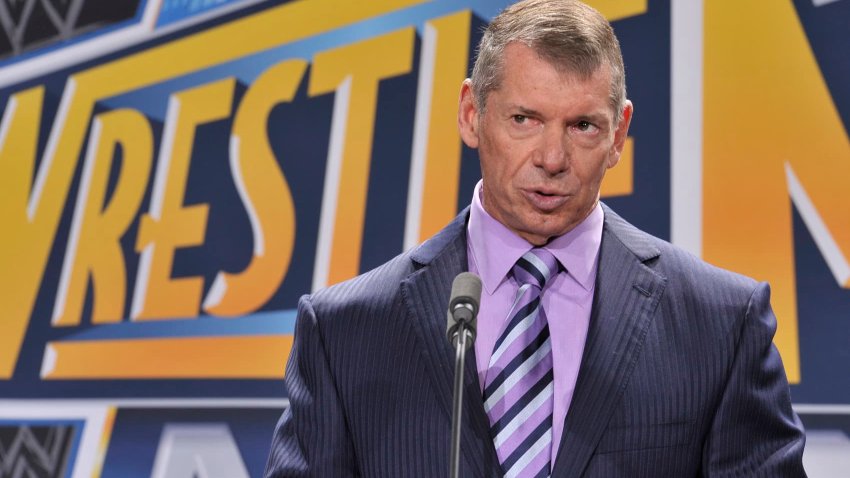 Vince McMahon attends a press conference to announce that WWE Wrestlemania 29 will be held at MetLife Stadium in 2013 at MetLife Stadium on February 16, 2012 in East Rutherford, New Jersey.