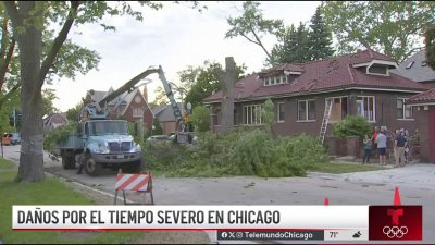 El tiempo severo causa daños en Chicago