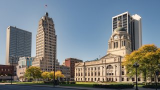 Foto del centro de Fort Wayne, Indiana.