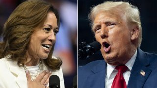 Combo de fotos de la vicepresidenta de EEUU, Kamala Harris, y el expresidente, Donald Trump.