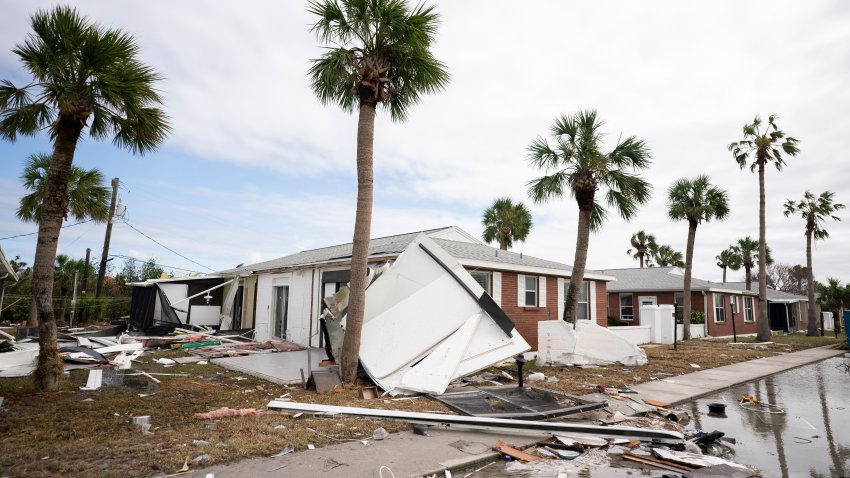 VENICE, FLORIDA – OCTOBER 10: Storm damage in the aftermath of Hurricane Milton on October 10, 2024 in Venice, Florida. Hurricane Milton made landfall as a Category 3 hurricane in the Siesta Key area. (Photo by Sean Rayford/Getty Images) (Photo by Sean Rayford/Getty Images)