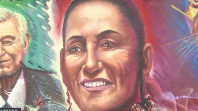 Pintan mural de dedicado a la presidenta mexicana