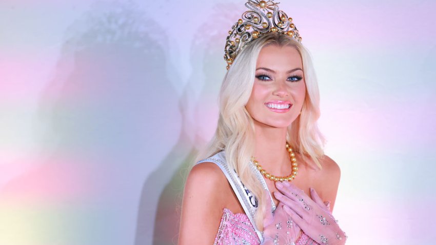 MEXICO CITY, MEXICO – NOVEMBER 16: Miss Universe 2024, Victoria Kjær Theilvig, attends the media in a press conference at The 73rd Miss Universe Competition – show at Arena Ciudad de Mexico on November 16, 2024 in Mexico City, Mexico. (Photo by Hector Vivas/Getty Images)