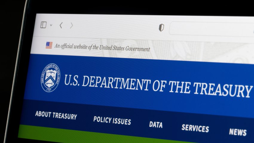 Sunnyvale, CA, USA – May 4, 2022: Homepage of the U.S. Department of the Treasury website is seen on a laptop computer.