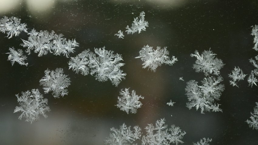 snow crystals on a window