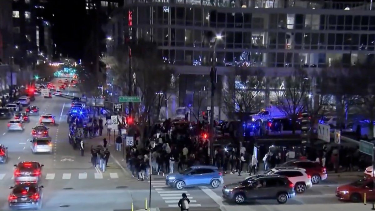 Teenagers Gather Downtown Chicago