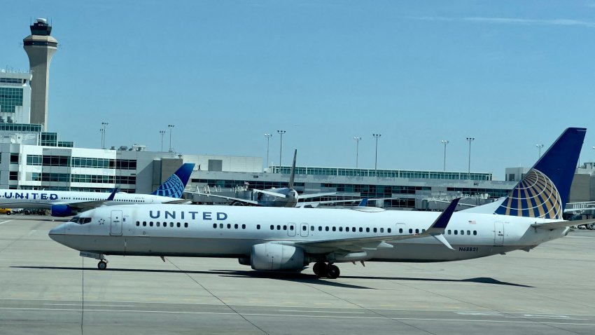 United Airlines planes taxi at Denver International Airport (DEN) in Denver, Colorado, on July 30, 2023. (Photo by Daniel SLIM / AFP) (Photo by DANIEL SLIM/AFP via Getty Images)