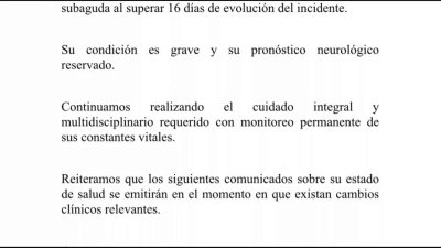 Parte médico de Uribe Turbay revela mejoría, aunque su condición es grave