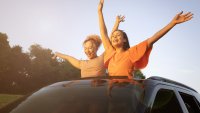 Friends going on road trip and having a hiking and backpacking adventure together
