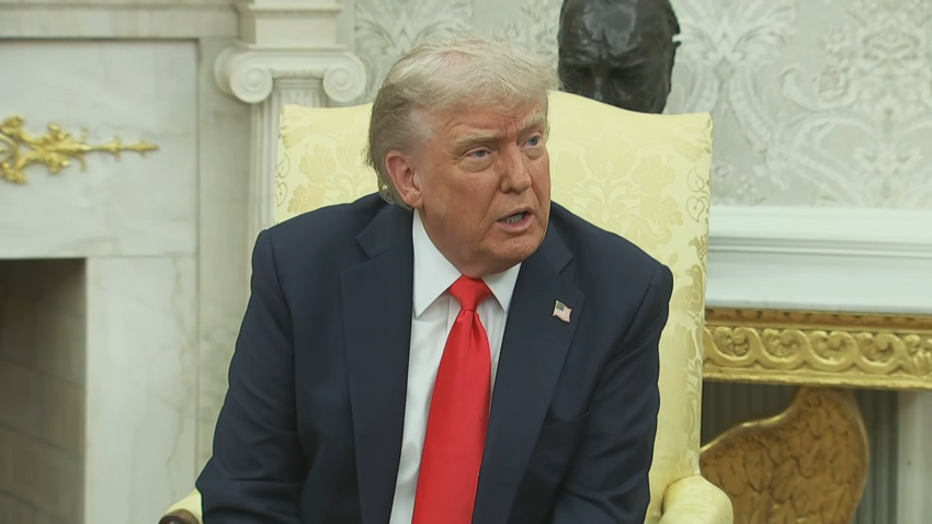 Donald Trump holds press event in oval office