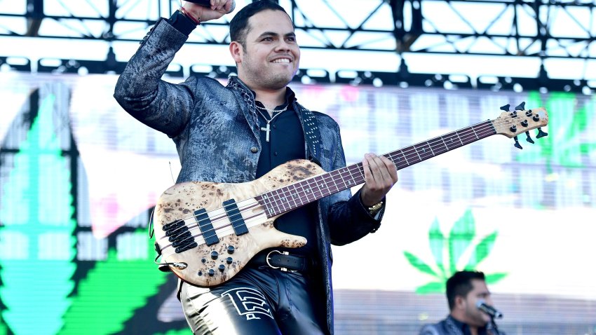 LONG BEACH, CA – AUGUST 18:  Singer Ernesto Barajas of the band Enigma Norteno performs onstage during the Smoke Me Out Festival at Queen Mary Events Park on August 18, 2018 in Long Beach, California.  (Photo by Scott Dudelson/Getty Images)