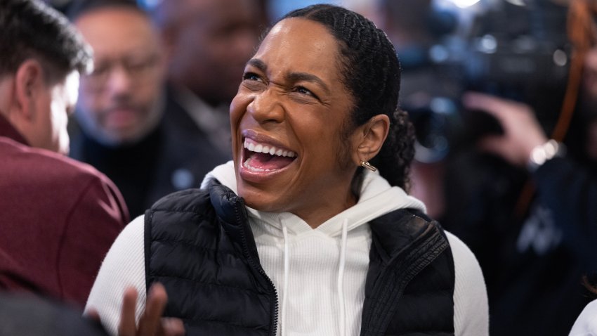 CHICAGO, ILLINOIS – MARCH 17: Illinois Democratic Senate candidate Lt. Governor Juliana Stratton makes a campaign stop at Manny’s Cafeteria and Delicatessen on March 17, 2026 in Chicago, Illinois. Voters in Illinois are going to the polls in the primary election today. (Photo by Scott Olson/Getty Images)